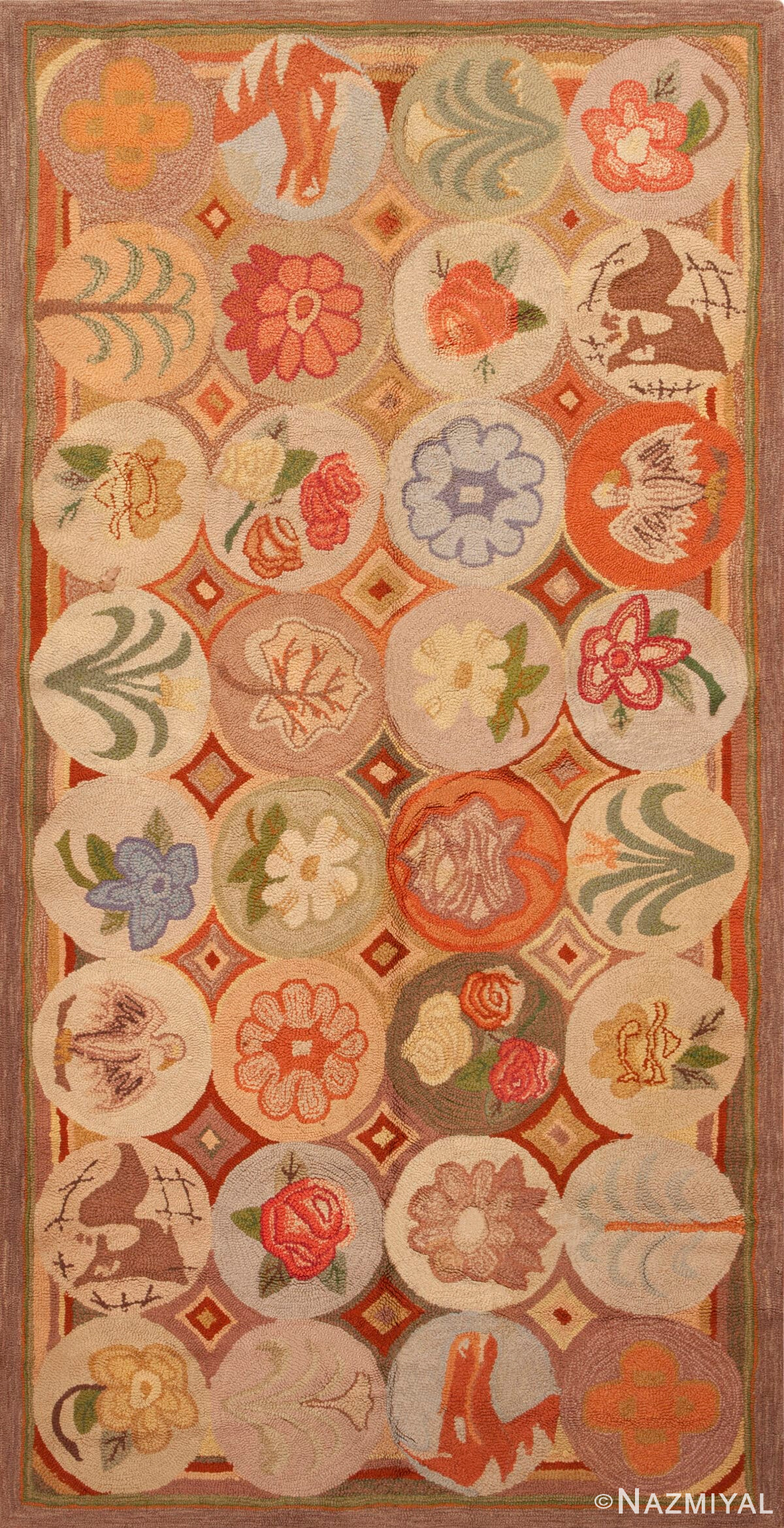 Antique American Hooked Rug 73598 by Nazmiyal Antique Collection