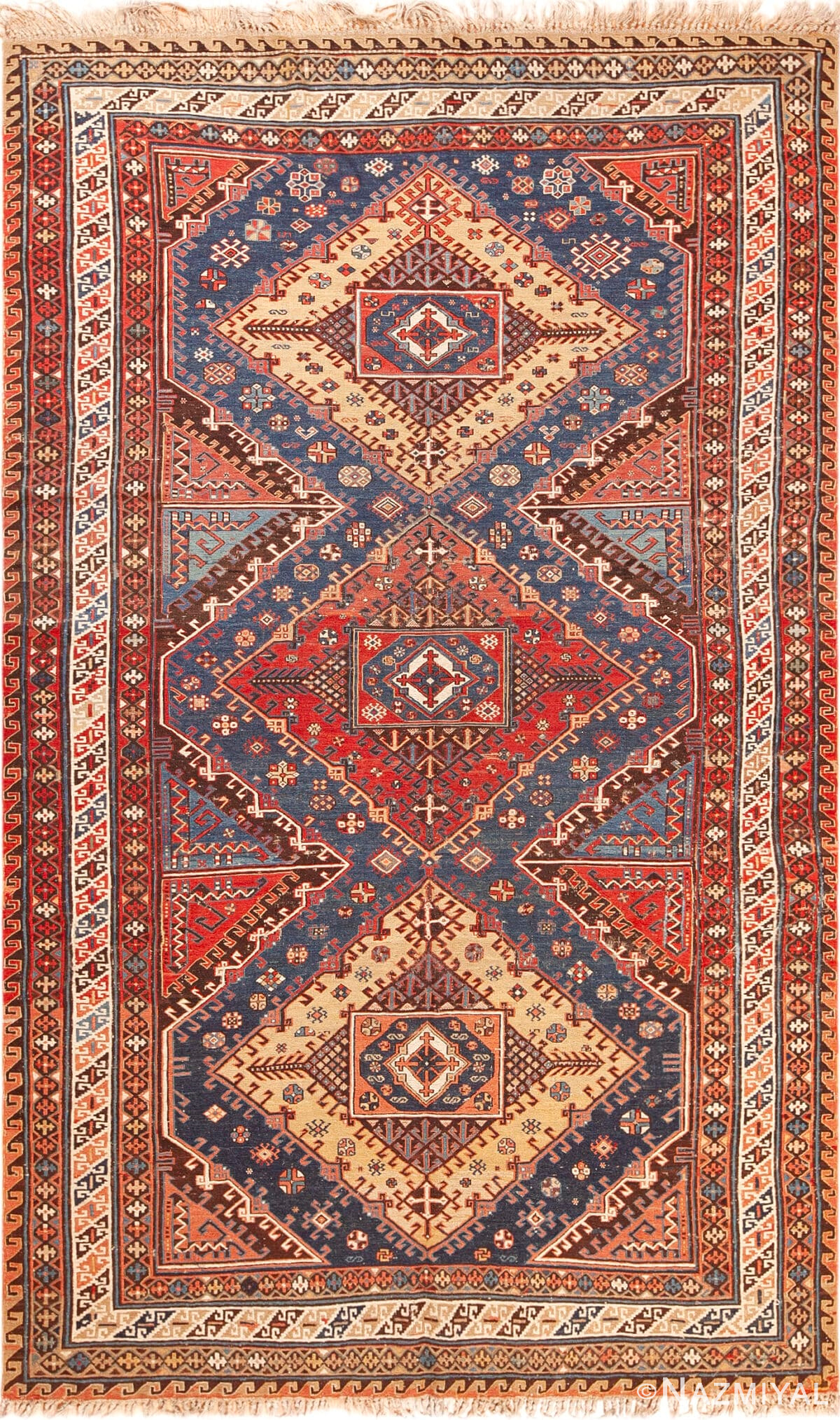 Antique Caucasian Soumak Kilim Rug 70309 by Nazmiyal Antique Rugs
