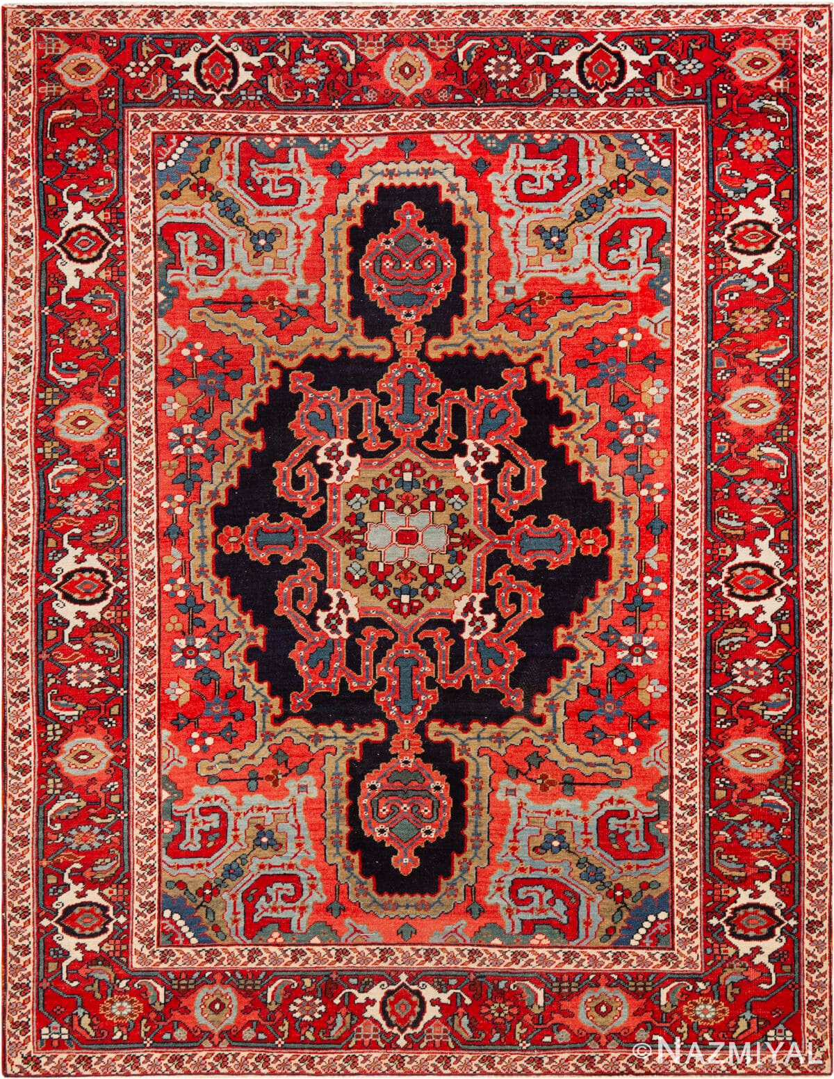 Antique Persian Heriz Serapi Rug 73595 by Nazmiyal Antique Rugs