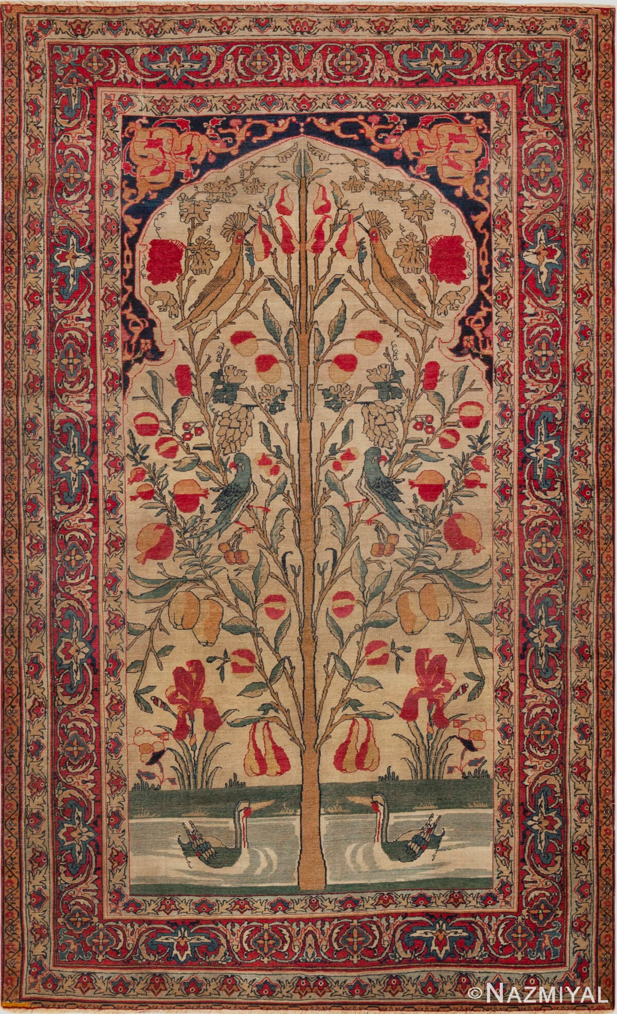 Antique Persian Kerman Tree Of Life Rug 73587 by Nazmiyal Antique Rugs