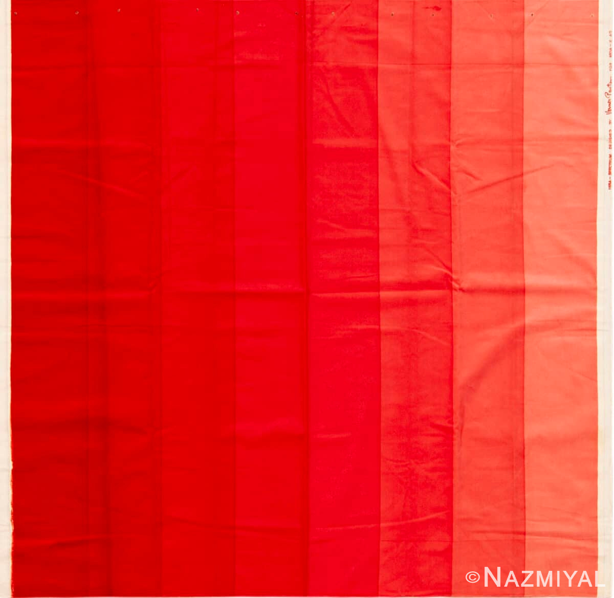 Vibrant Shades of Red Vintage Geometric Phantom Textile 47711 by Nazmiyal Antique Rugs