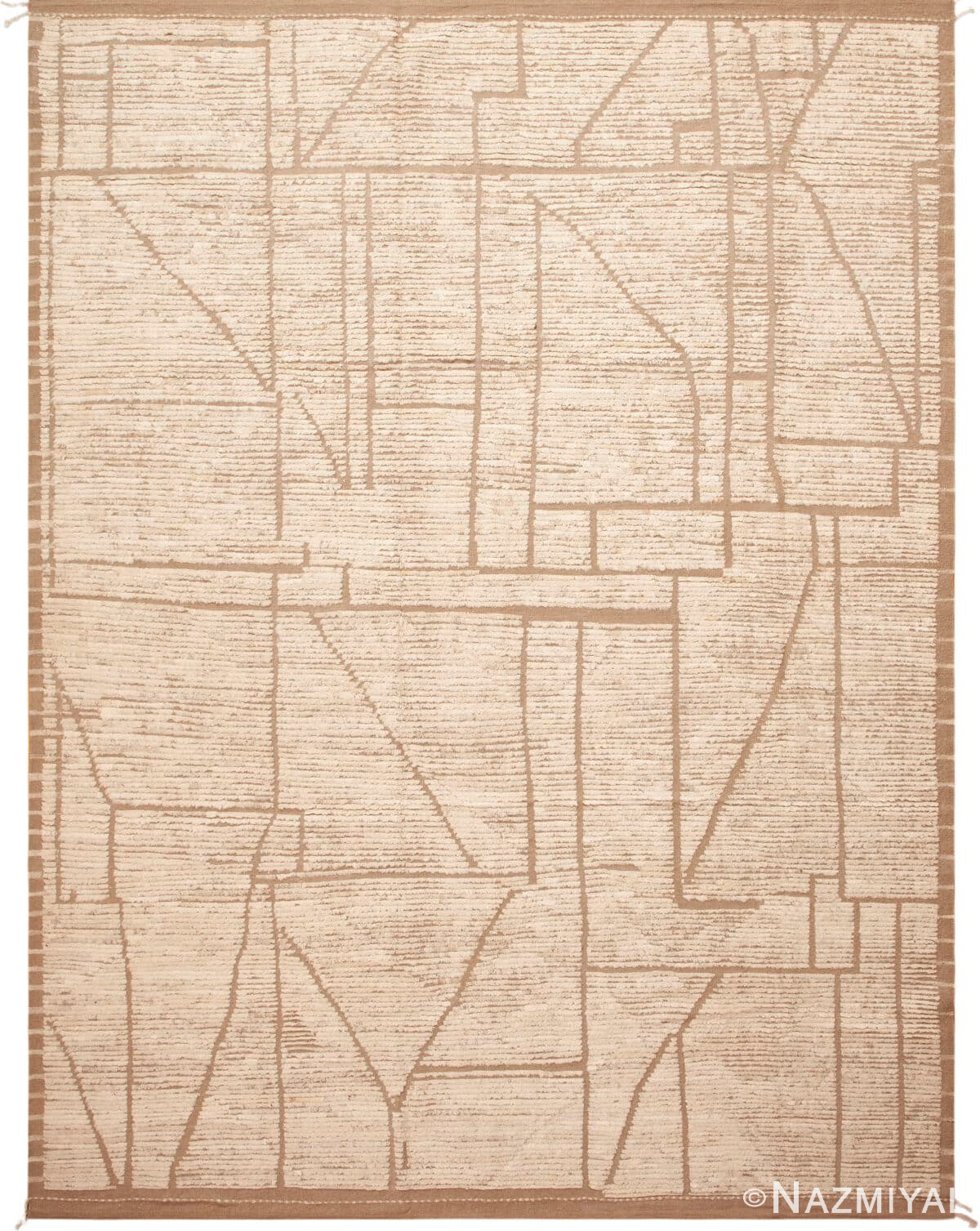 Contemporary Beige Tones Geometric Rug 12279 by Nazmiyal Antique Rugs