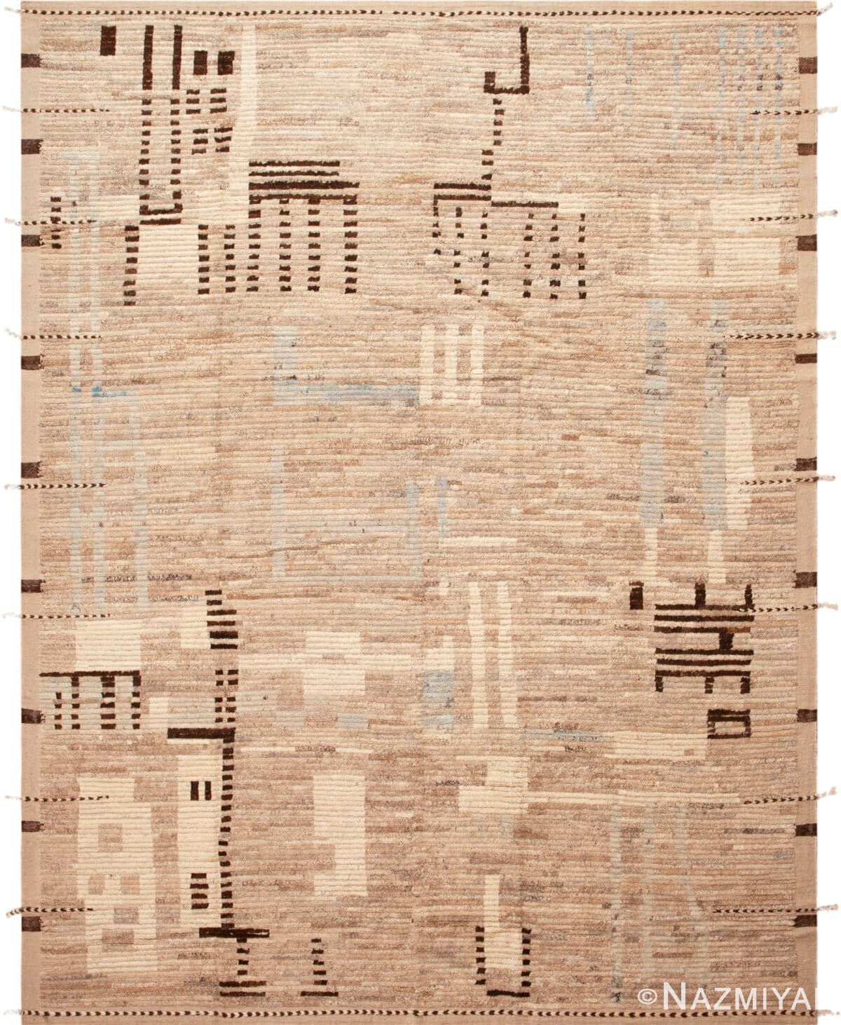 Modern Abstract Rug in Earthy Neutral Tones 12281 by Nazmiyal Antique Rugs