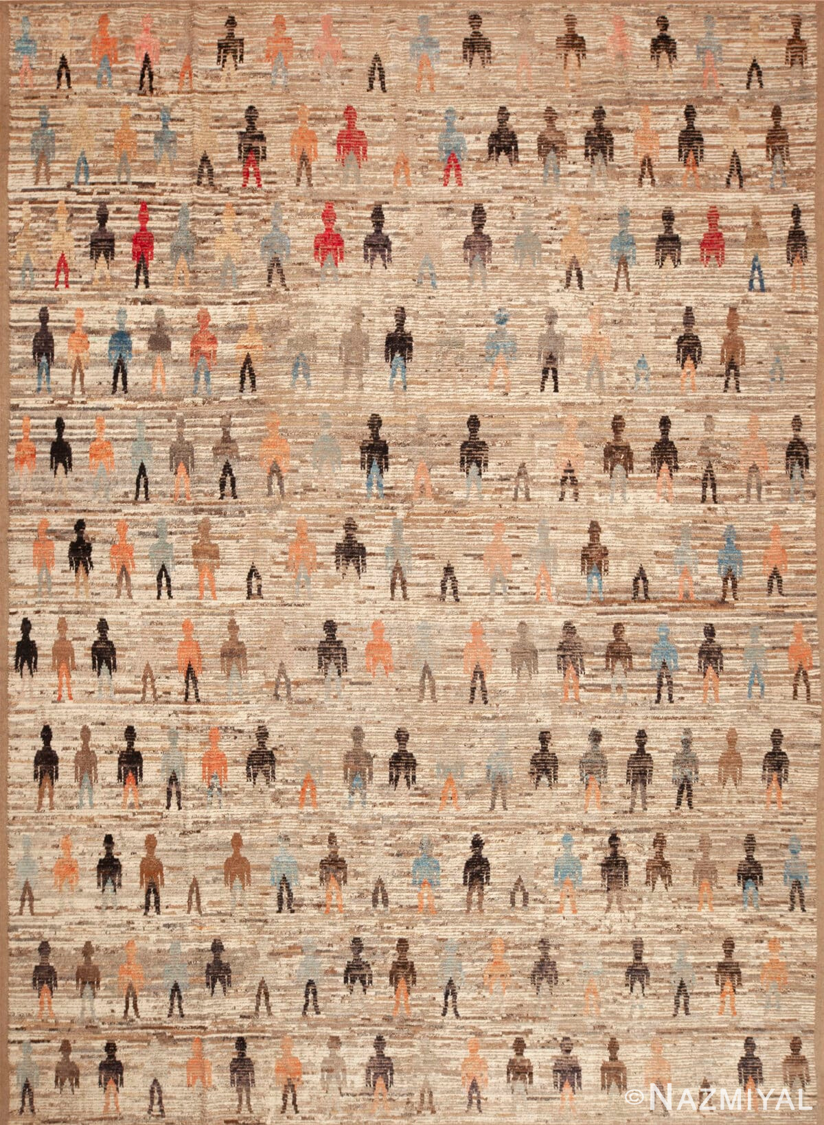 Modern Swedish Design People Rug 11989 by Nazmiyal Antique Rugs