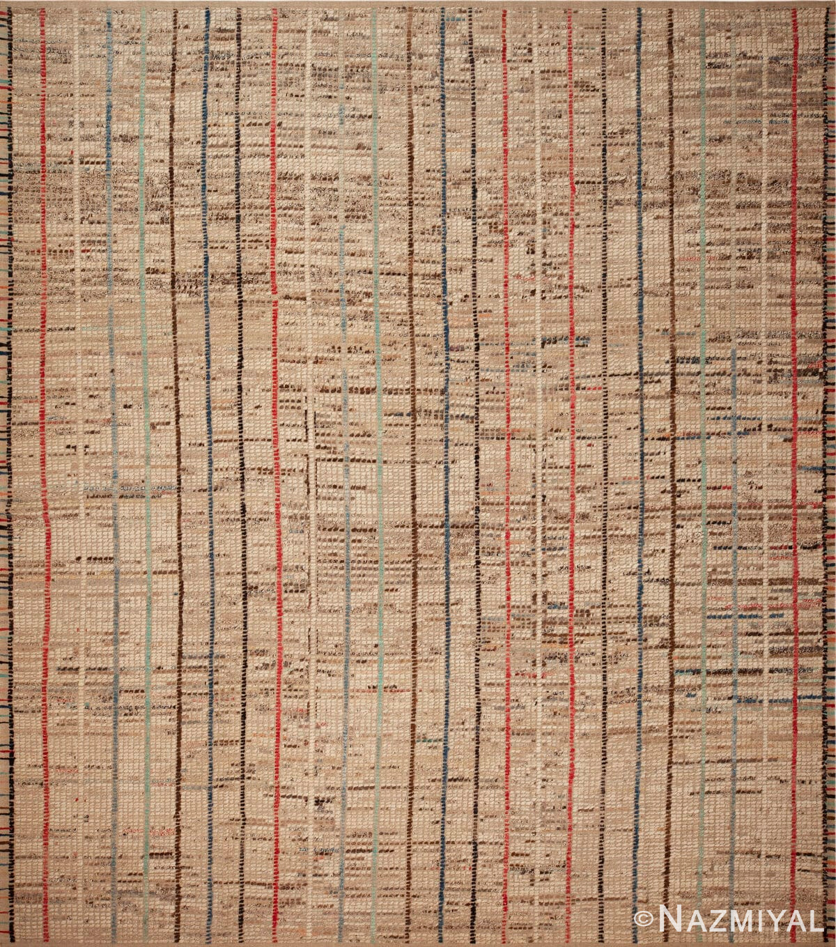 Modern Contemporary Swedish Style Stripes Pattern Rug 11986 by Nazmiyal Antique Rugs