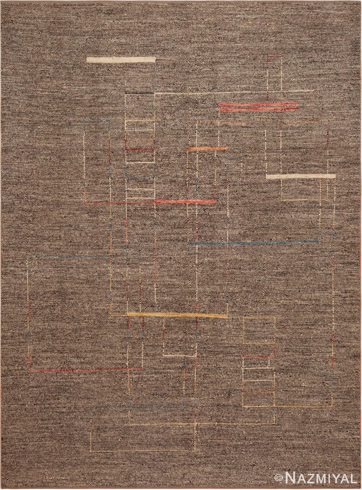 Modern Neutral Tones Minimalist Rug 12322 by Nazmiyal Antique Rugs