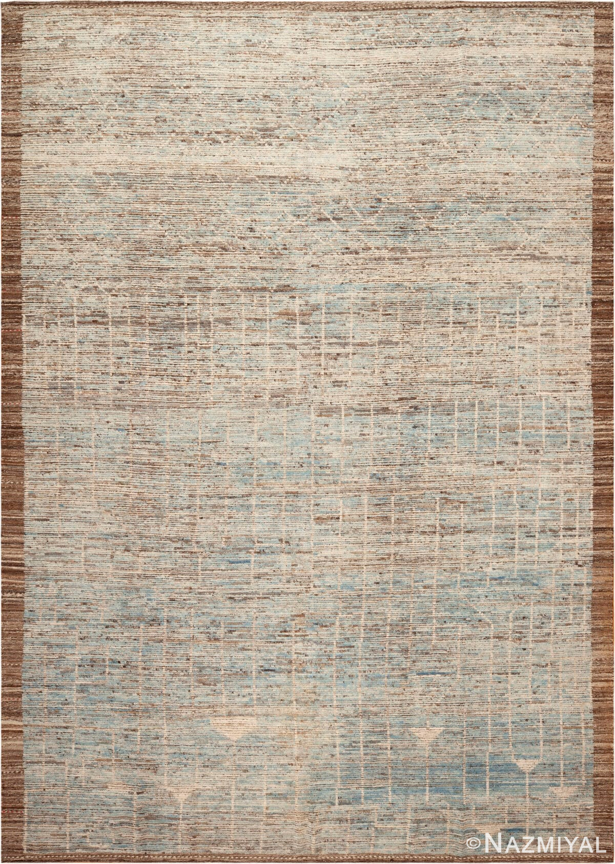 Subtle Primitive Design Modern Rug 12319 by Nazmiyal Antique Rugs