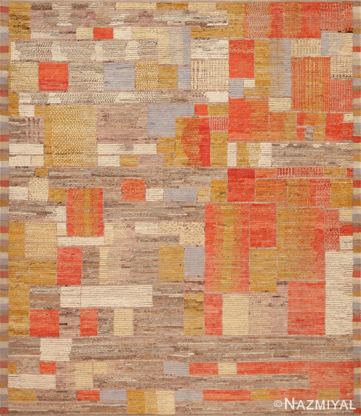 Vibrant Colors Modern Geometric Rug 12278 by Nazmiyal Antique Rugs