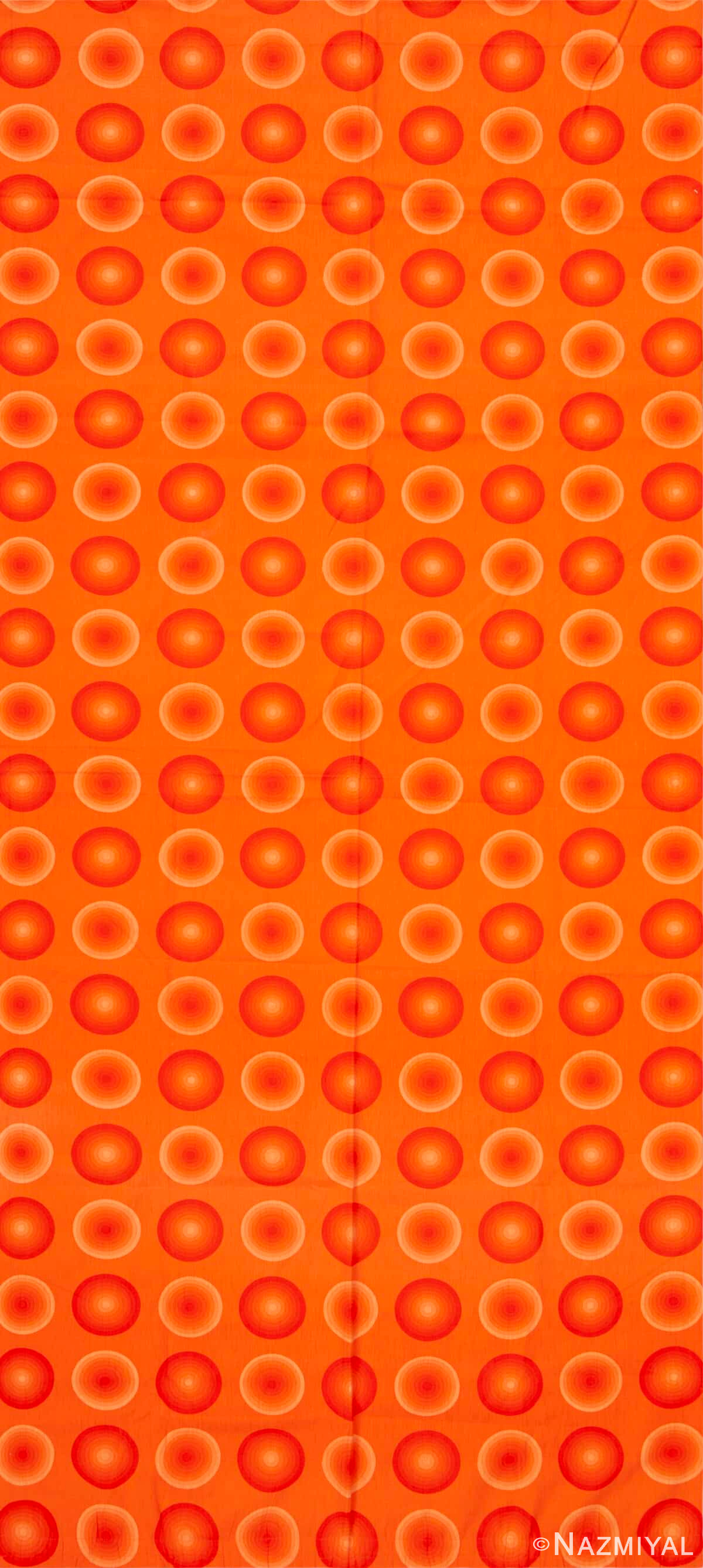 Vibrant Vintage Circle Pattern Scandinavian Verner Panton Textile 47819 by Nazmiyal Antique Rugs