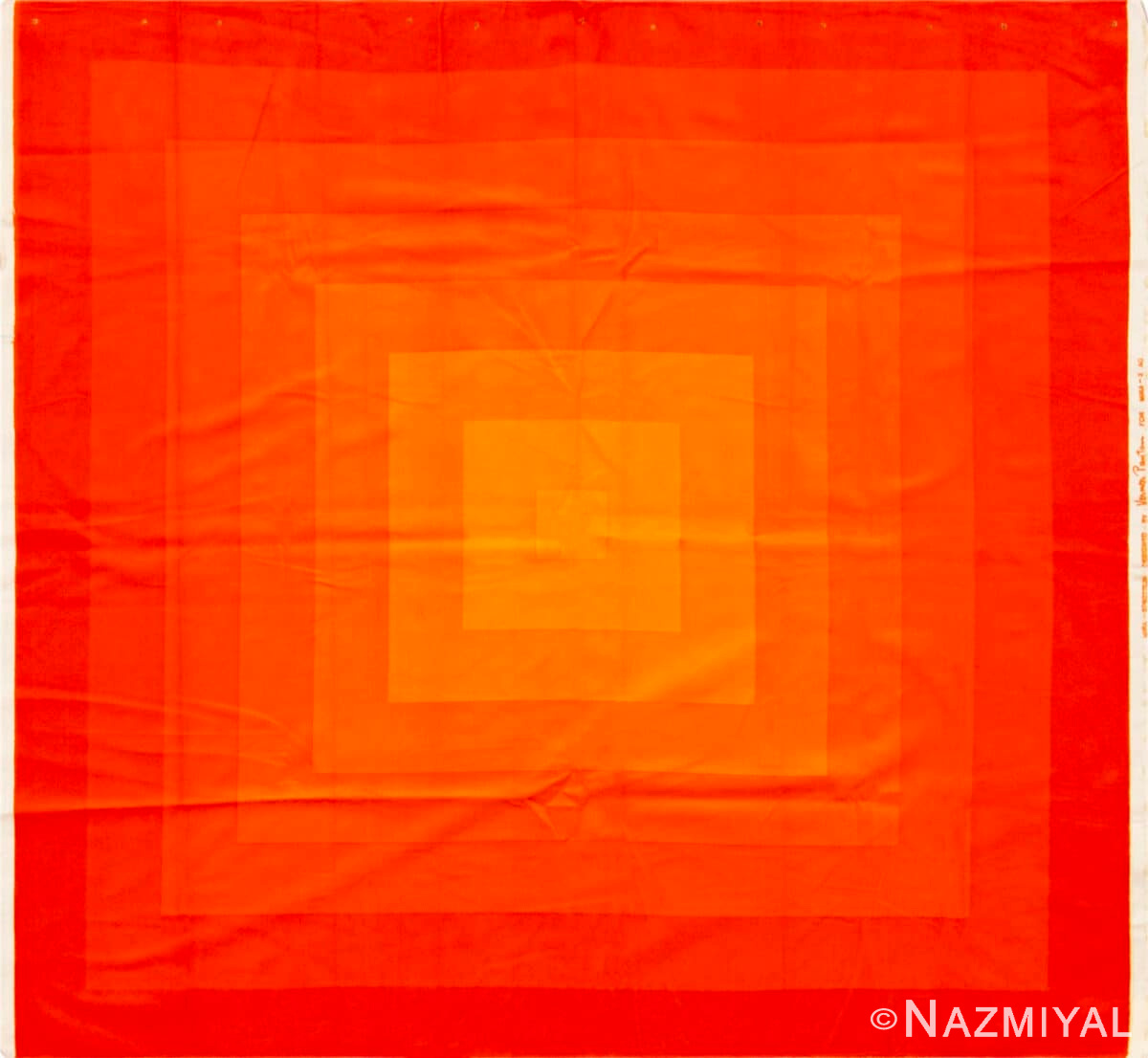 Vintage Scandinavian Squares Pattern Verner Panton Textile 47742 by Nazmiyal Antique Rugs