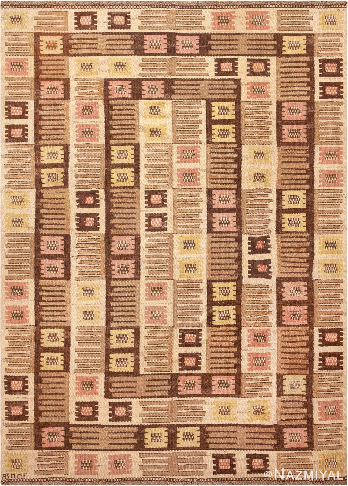 Vintage Scandinavian Swedish Marta Maas Kilim Rug 73591 by Nazmiyal Antique Rugs