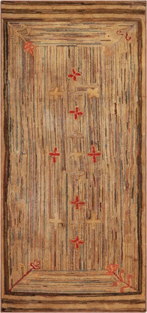 Antique American Hooked Rug 73617 by Nazmiyal Antique Rugs