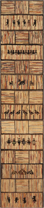 Antique American Hooked Runner Rug 73573 by Nazmiyal Antique Rugs