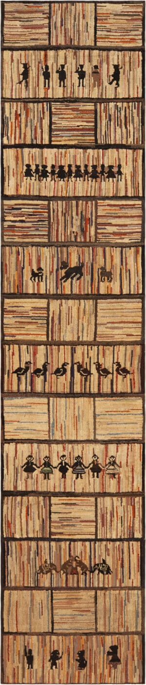 Antique American Hooked Runner Rug 73573 by Nazmiyal Antique Rugs