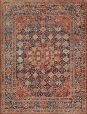 Antique Persian Kashan Dabir Rug 73627 by Nazmiyal Antique Rugs