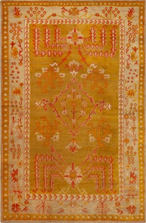 Antique Turkish Oushak Rug 73624 by Nazmiyal Antique Rugs