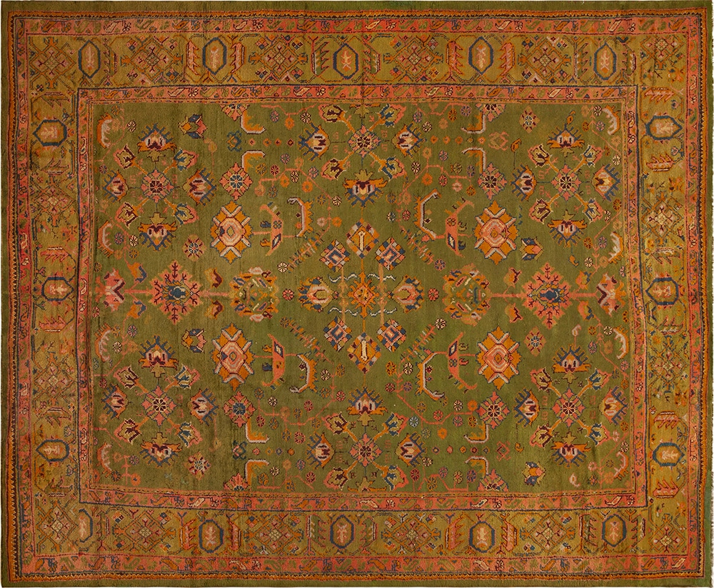 Antique Turkish Oushak Rug 73632 by Nazmiyal Antique Rugs