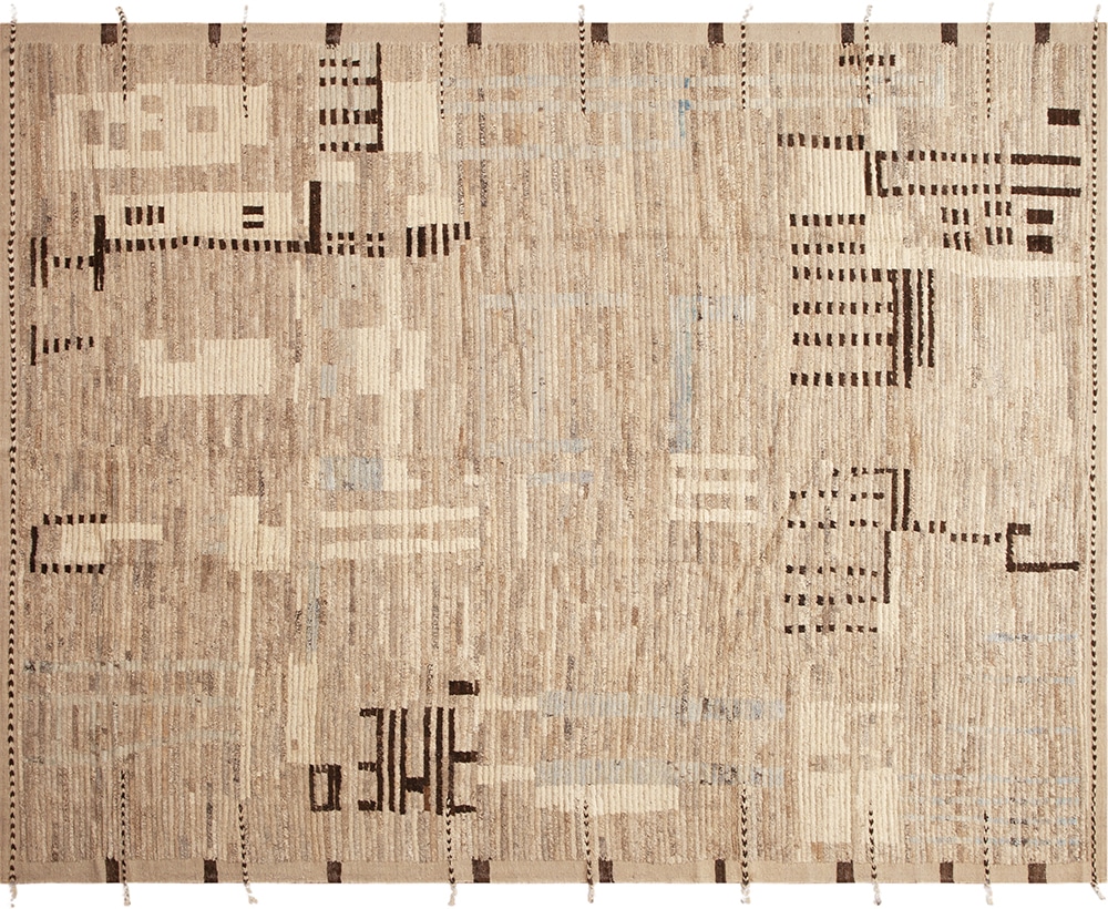 Modern Abstract Rug in Earthy Neutral Tones 12281 by Nazmiyal Antique Rugs