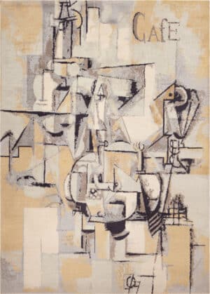 Cubist-Style Vintage Rug After Pablo Picasso's 'La Paloma Con Guisantes' 73580 by Nazmiyal Antique Rugs