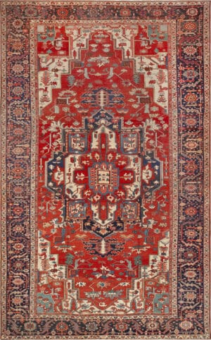 Large Antique Persian Heriz Serapi Rug 73640 by Nazmiyal Antique Rugs