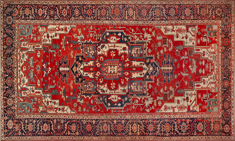 Sustainable Antique Rug | Luxurious Antique Persian Heriz Serapi Rug by Nazmiyal Antique Rugs