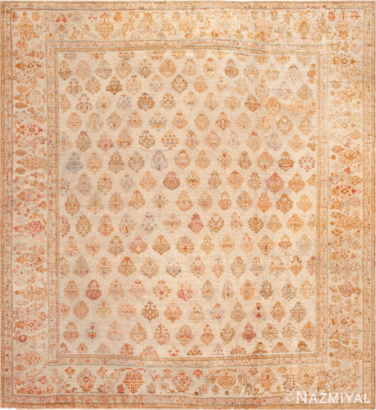Antique Turkish Oushak Angora Rug 73629 by Nazmiyal Antique Rugs