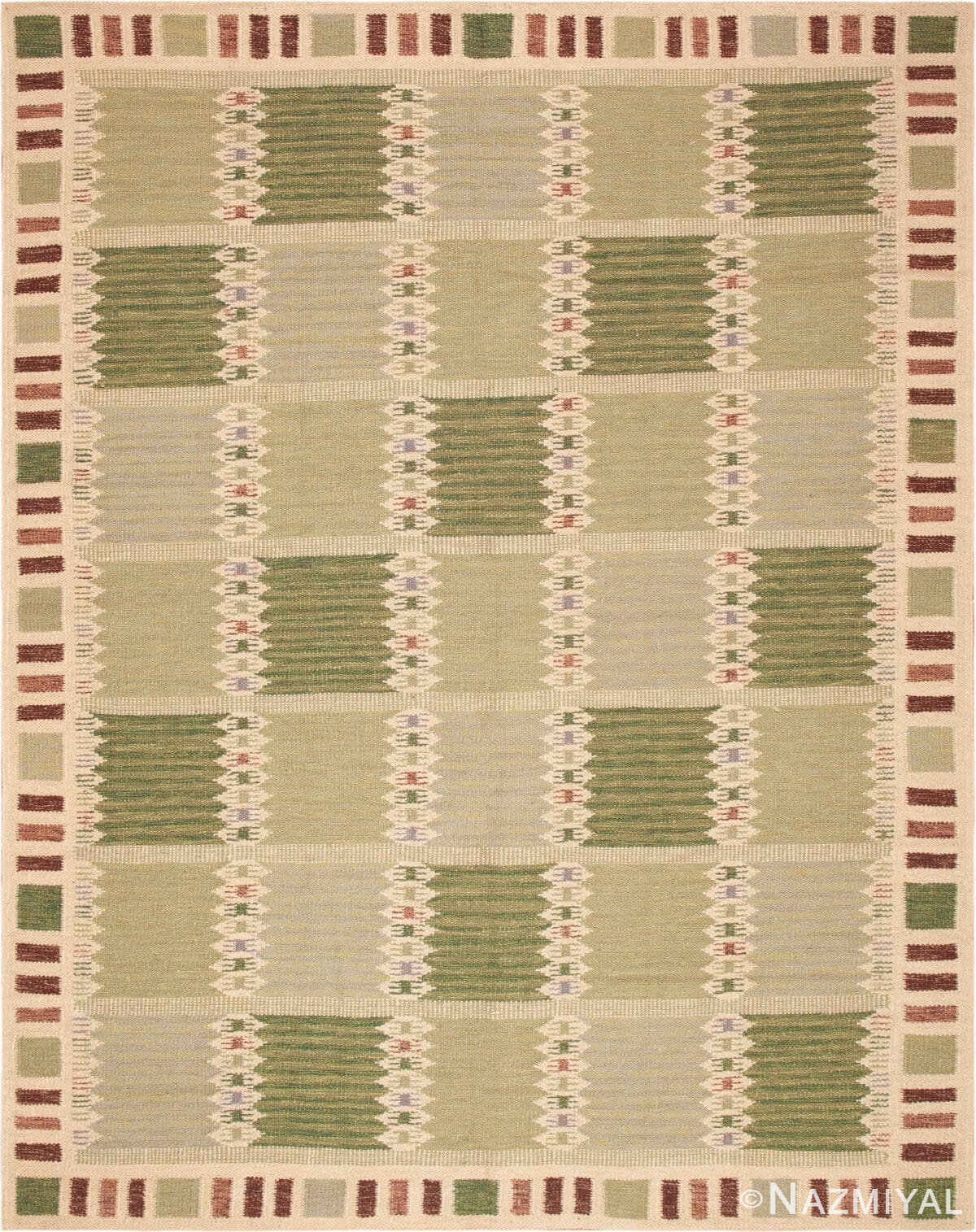 Swedish Inspired Geometric Modern Kilim Rug 73608 by Nazmiyal Antique Rugs