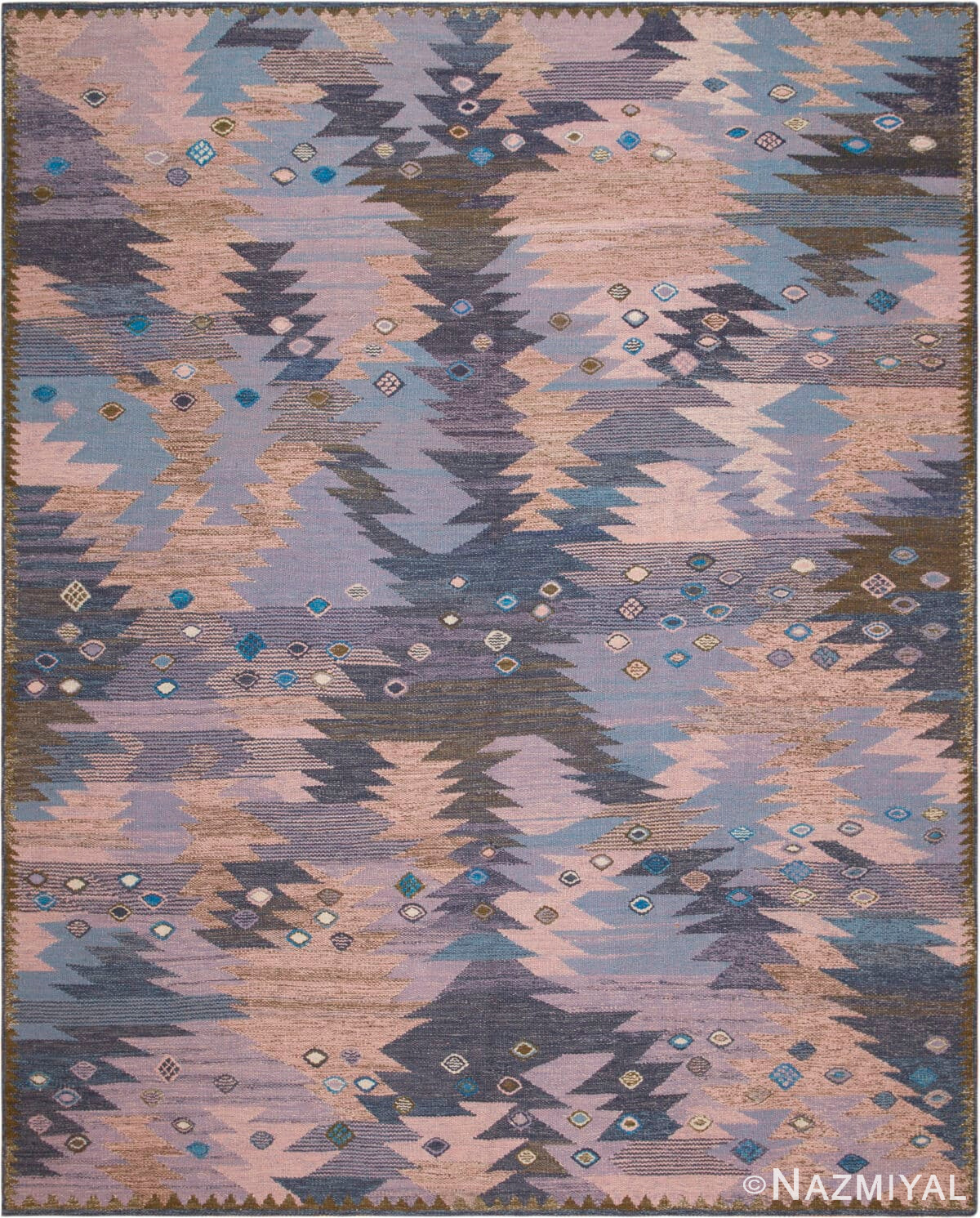 Swedish Style Modern Kilim Rug 73607 by Nazmiyal Antique Rugs