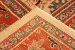 Antique Persian Sultanabad Rug Ivory Field with Coral Red Border 73615 by Nazmiyal Antique Collection