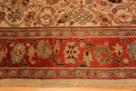 Antique Persian Sultanabad Rug Ivory Field with Coral Red Border 73615 by Nazmiyal Antique Collection