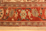 Antique Persian Sultanabad Rug Ivory Field with Coral Red Border 73615 by Nazmiyal Antique Collection