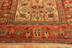 Antique Persian Sultanabad Rug Ivory Field with Coral Red Border 73615 by Nazmiyal Antique Collection