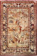 Antique Persian Tabriz Pictorial Rug Depicting Heroic and Courtly Scenes 73616 by Nazmiyal Antique Rugs