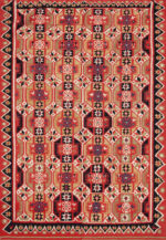Antique Scandinavian Geometric Tapestry Bold Red & Blue Folk Art Textile Antique Scandinavian Geometric Tapestry Bold Red & Blue Folk Art Textile 73652 by Nazmiyal Antique Collection