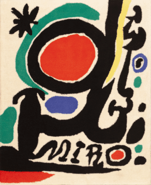 Joan Miro Art Small Vintage Small Rug 73658 by Nazmiyal Antique Collection