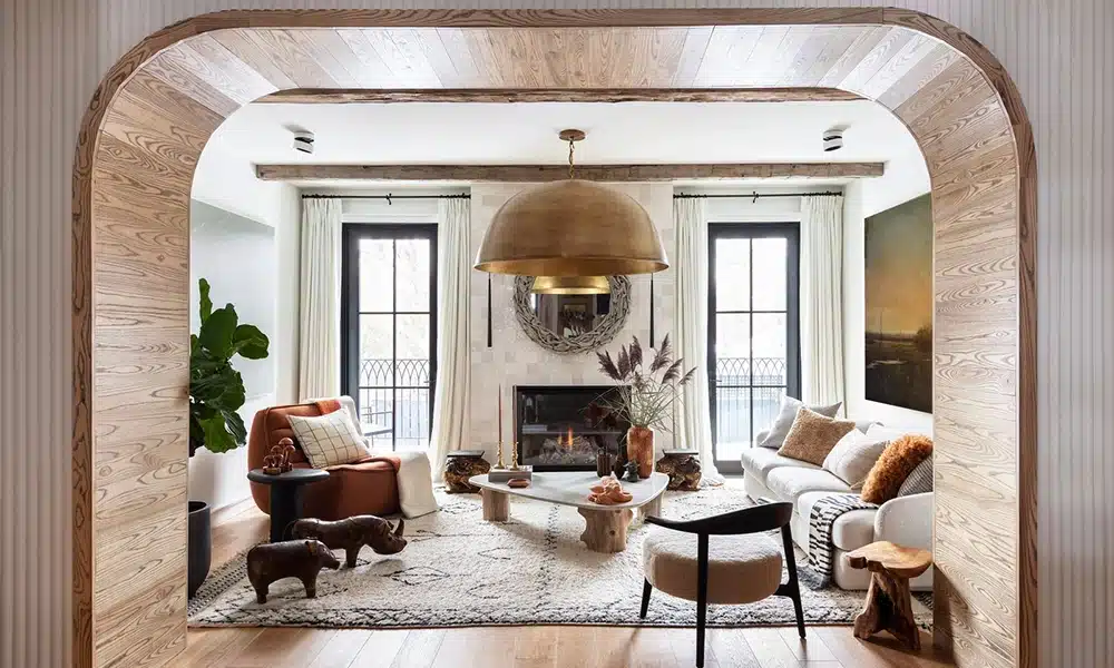 Moroccan Rug in Earthy Tones Interior Design by Nazmiyal Antique Rugs