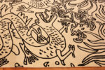 Vintage Mythic Garden Dragon Motif Rug – Bold, Playful, and Collectible 73682 by Nazmiyal Antique Collection