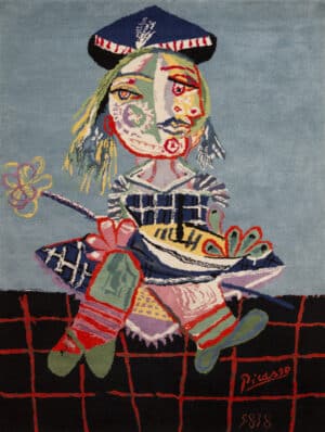 Threaded Modernism Picasso Inspired Mid-Century Tapestry Rug 73655 by Nazmiyal Collection