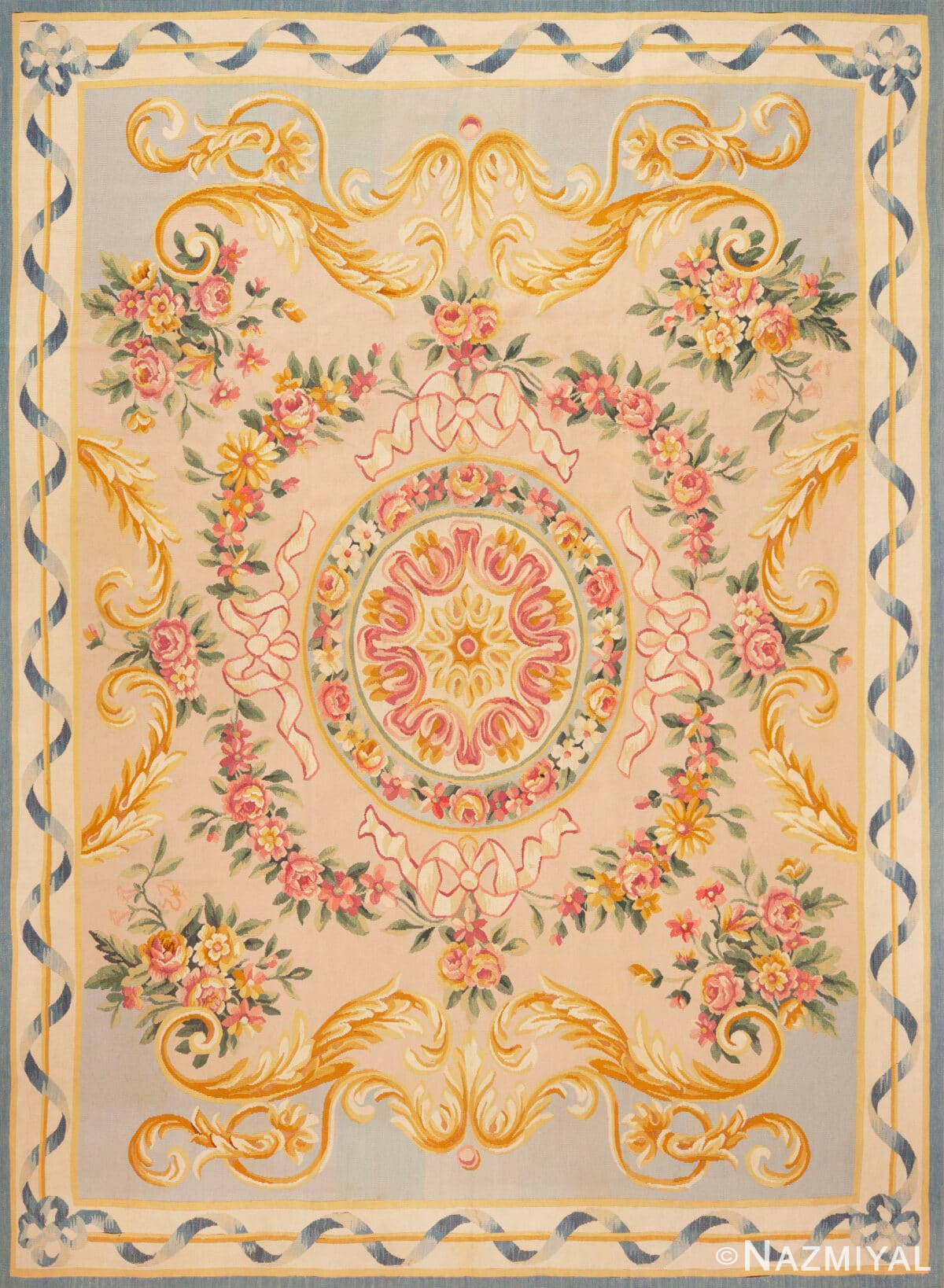 Gorgeous Antique Unique French Aubusson Rug 73674 by Nazmiyal Antique Collection