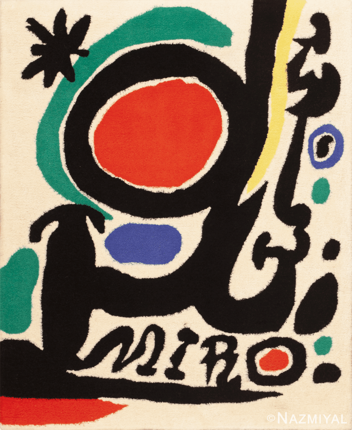 Joan Miro Art Small Vintage Small Rug 73658 by Nazmiyal Antique Collection