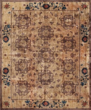 Antique Chinese Art Deco Rug with Imperial Lotus and Celestial Border 73712 by Nazmiyal Antique Rugs