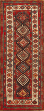 Antique Geometric Talish Runner Rug 72052 by Nazmiyal Antique Rugs