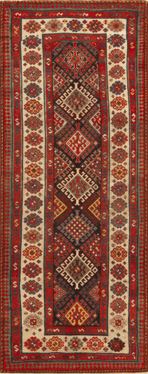 Antique Geometric Talish Runner Rug 72052 by Nazmiyal Antique Rugs