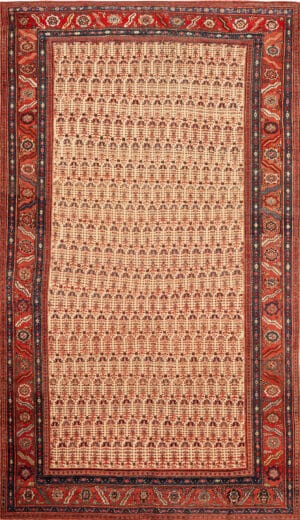 Handwoven Antique Bakhshaish Rug Persian Village Carpet with Allover Motifs 73160 by Nazmiyal Antique Rugs
