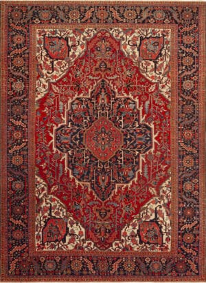 Impressive Heriz Rug Antique Persian Handwoven Design for Collectors and Interiors 73284 by Nazmiyal Antique Collection