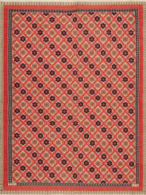 Antique Scandinavian Geometric Bed Cover Textile 73653 by Nazmiyal Antique Rugs