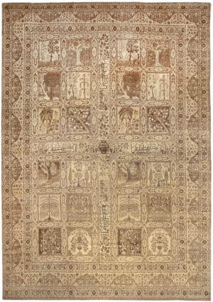 Antique Tabriz Garden Design Persian Rug 50258 by Nazmiyal Antique Rugs