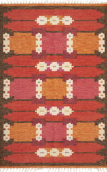 Vibrant Vintage Swedish Signed GS Kilim Rug 73685 by Nazmiyal Antique Rugs