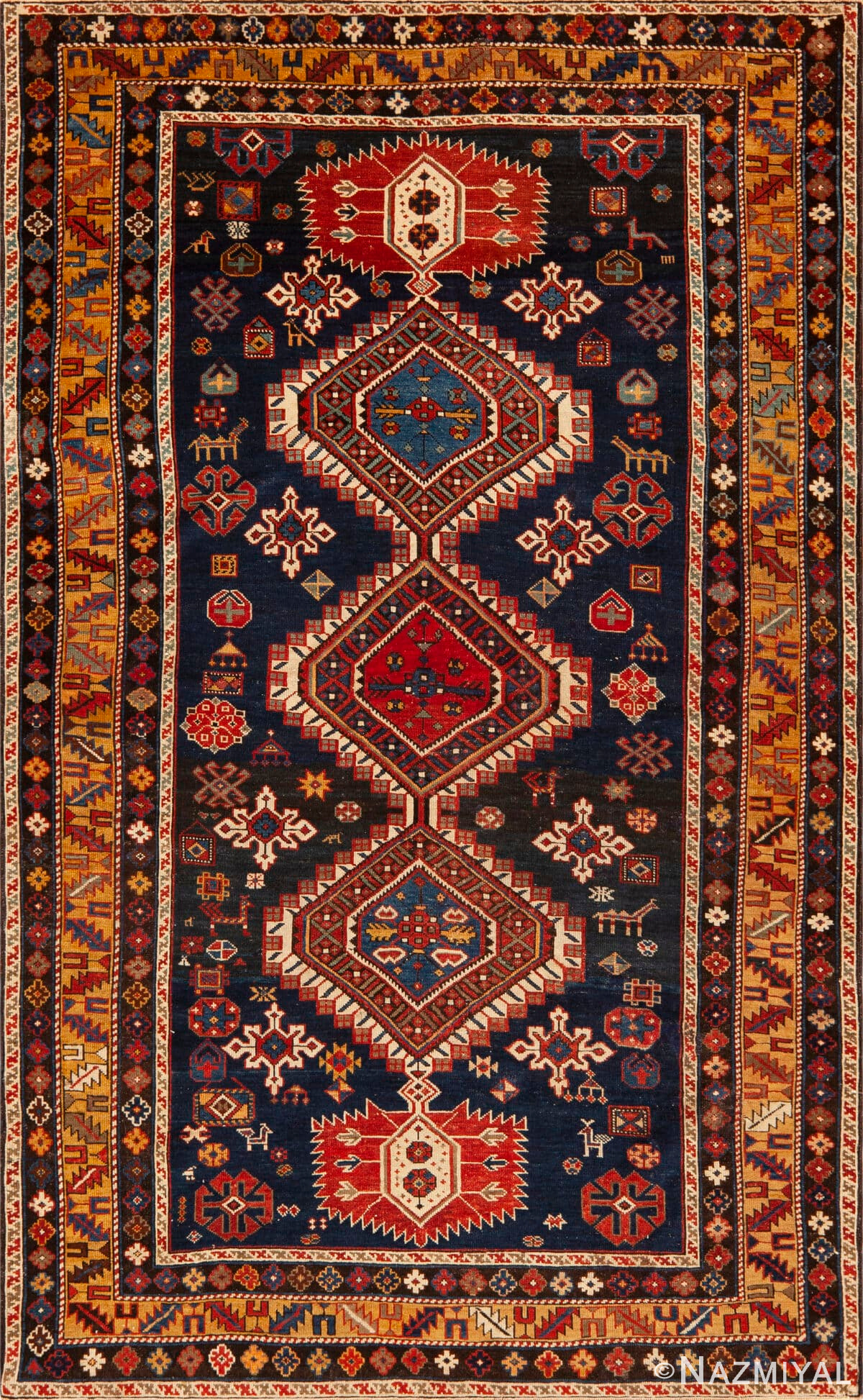 Antique Caucasian Akstafa Rug 73702 by Nazmiyal Antique Rugs