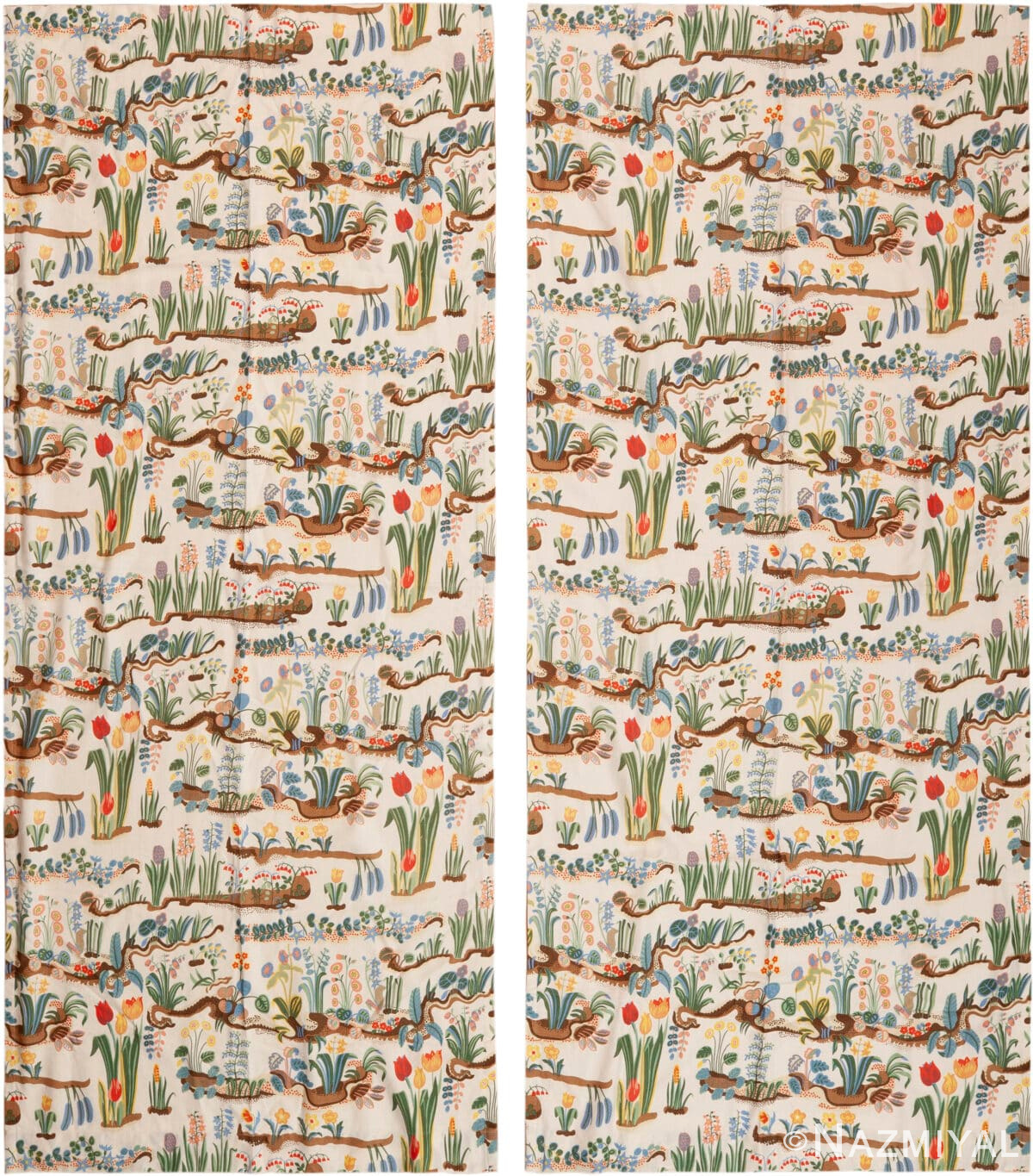 Vintage Pair of Primavera Curtains by Josef Frank 73681 by Nazmiyal Antique Rugs